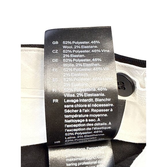 Cos Womens Black Polyester & Wool Blend Pleated High-Waist Trousers Size 2 - Picture 8 of 9